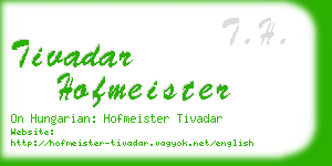 tivadar hofmeister business card